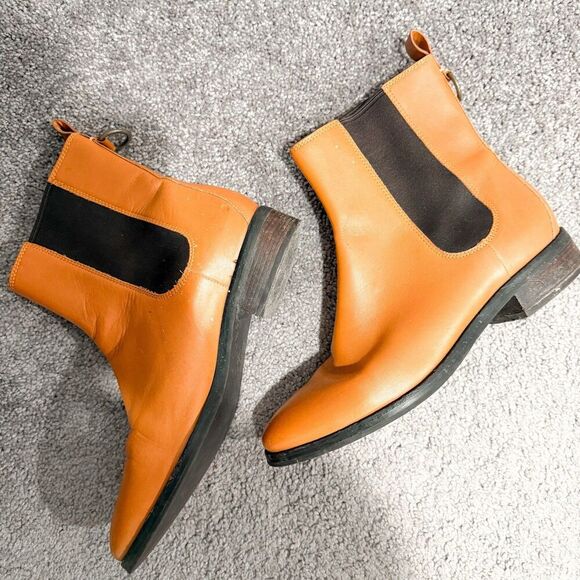 Cole Haan Boots Womens 10 B Chelsea Waterproof Brown Leather Classic Shoes Tan - Picture 4 of 11